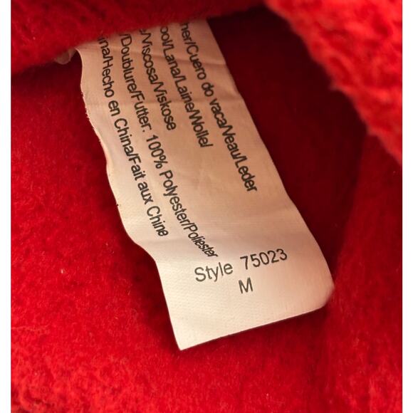 Aris Mens Leather Wool Winter Gloves Fleece Lining Adjustable Strap Size Medium - Picture 6 of 6